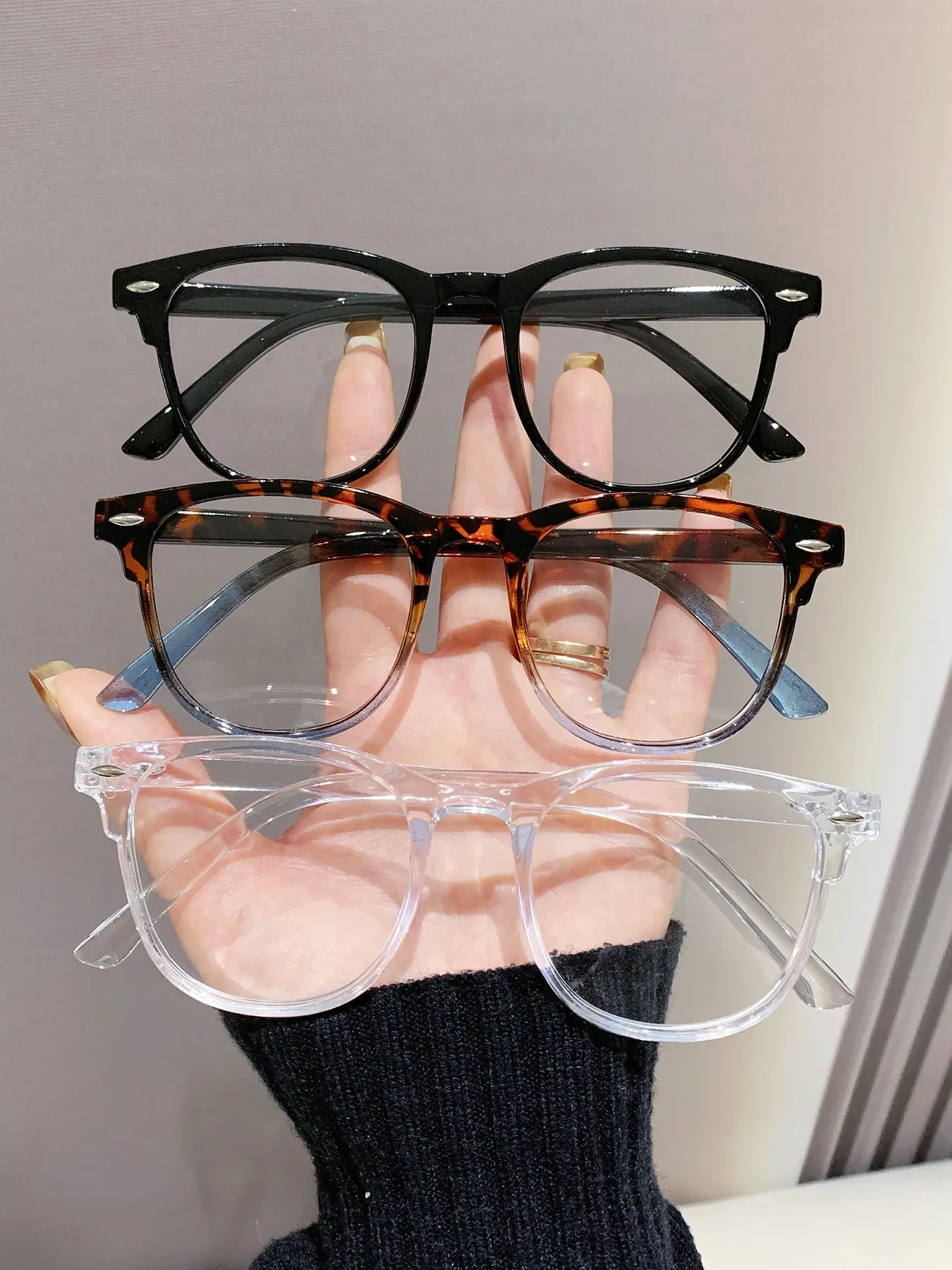 3 Pcs Unisex Plain Reading Glasses, Blue Light Blocking Eyewear, Square Frame, Daily Use, Suitable for Men and Women, Work and Casual Wear, Square Frame Eyeglasses