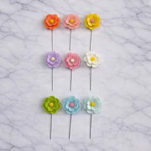 3D Flower Hijab Pin – Pastel Floral Scarf Pin (Single Pin)
