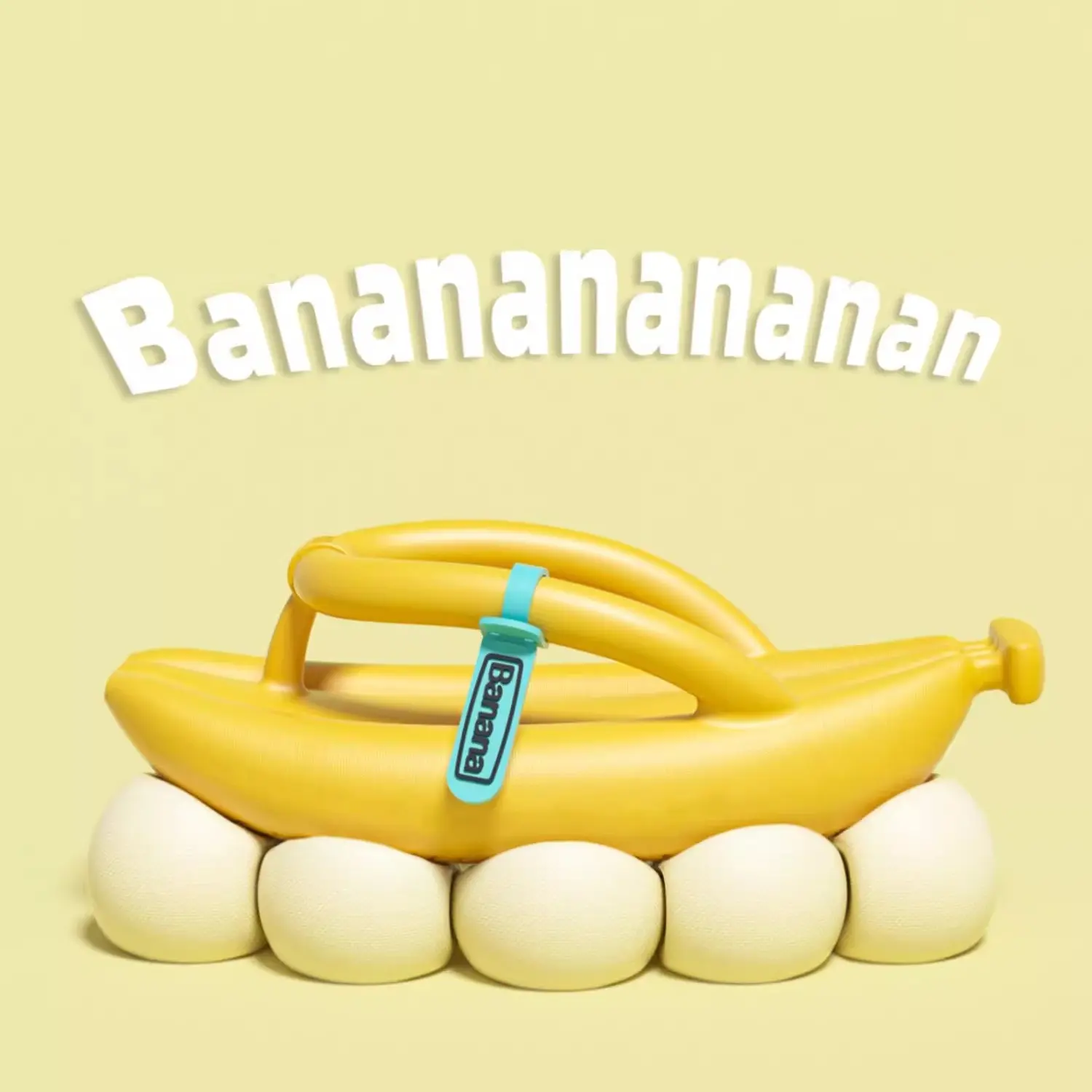 Step into Fun: Banana Flip-Flops - Summer Beach Must-Haves, Thick-Soled Non-Slip Flip-Flops, Trendy Celebrity Outerwear