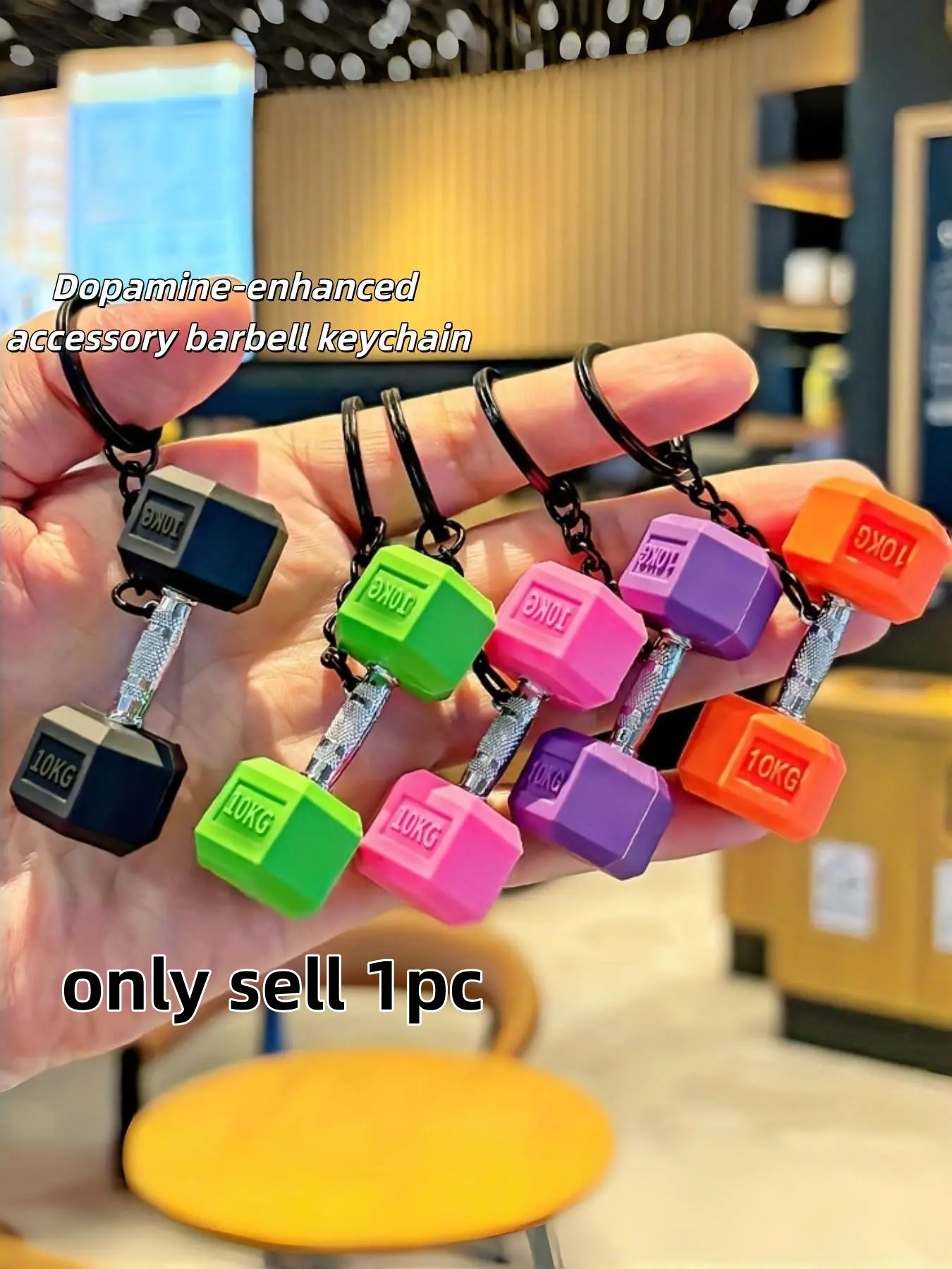 Mini Dumbbell Keychain｜Macaron Color Trendy Toy Style, Diy Keychain, Stylish Keyring, Small And Exquisite, Hang On Keys / Backpack, Fun Accessory For Fitness Enthusiasts, Cute Keychain Accessory, Lightweight Keychain
