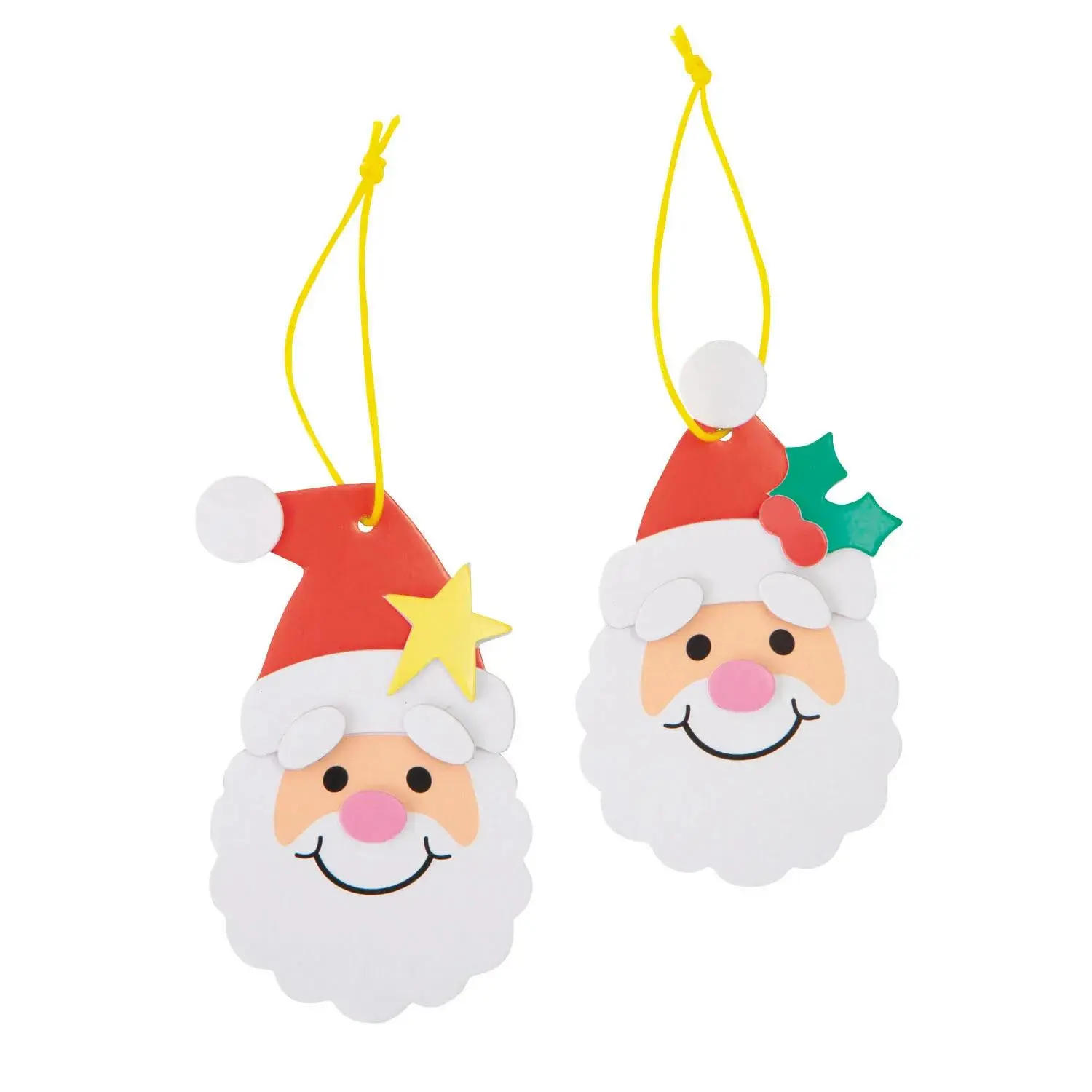 Simple Santa Christmas Ornament Craft Kit, Makes 50, Craft Kits, 50 Pieces