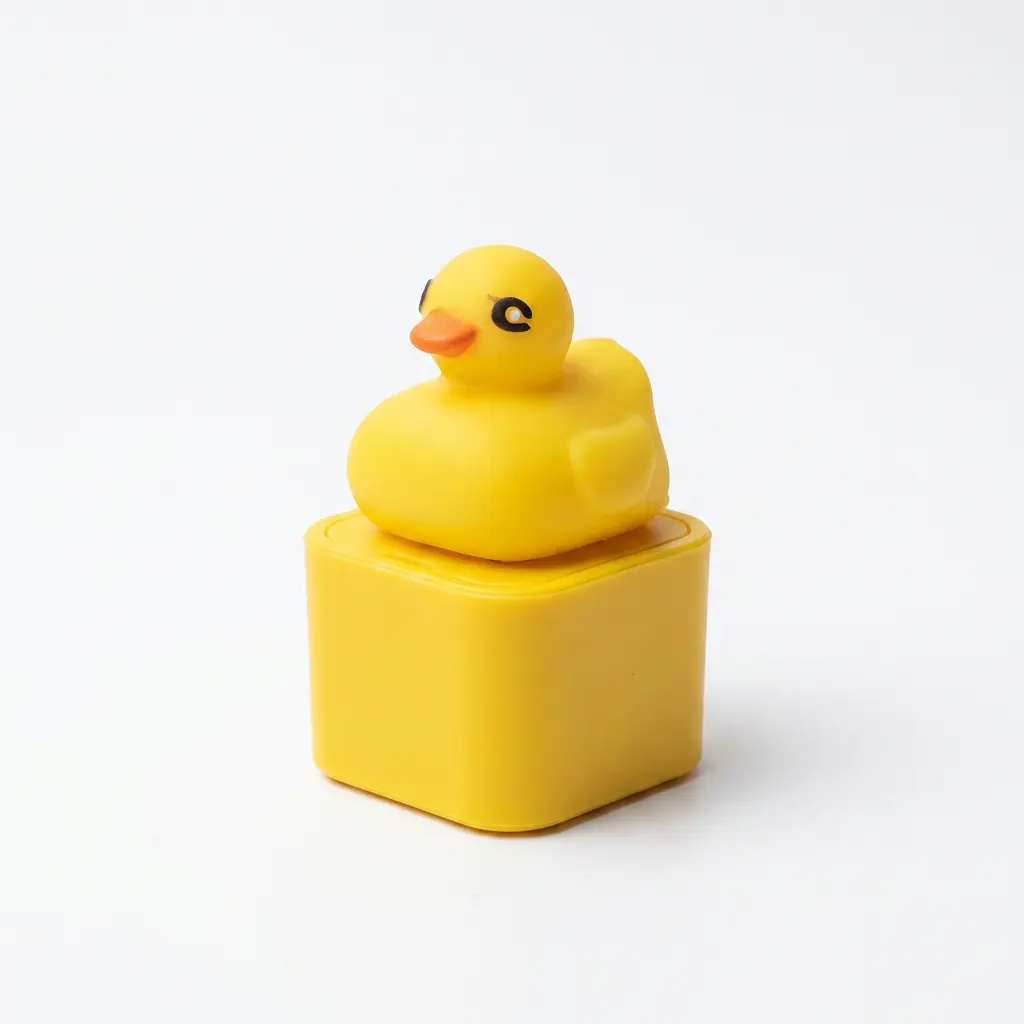 1 Pcs Rechargeable Quacking Duck Fidget Toy Keychain - Noise Maker with Sound, LED Lights, Keyboard Clicker for Anxiety Stress Relief Sensory Play