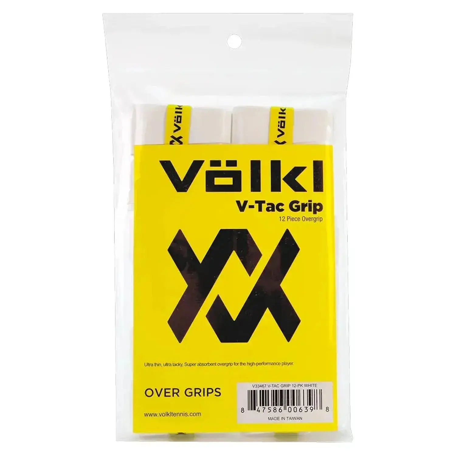 V-Tac Ultra Thin Tennis Racket Overgrip, 12-Pack White Racket Grip, High Performance Player Tennis Racquet Grips with Great Absorbency