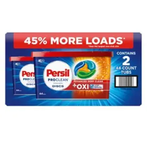 Persil pro clean discs laundry detergent plus oxi power 44ct/2pk
