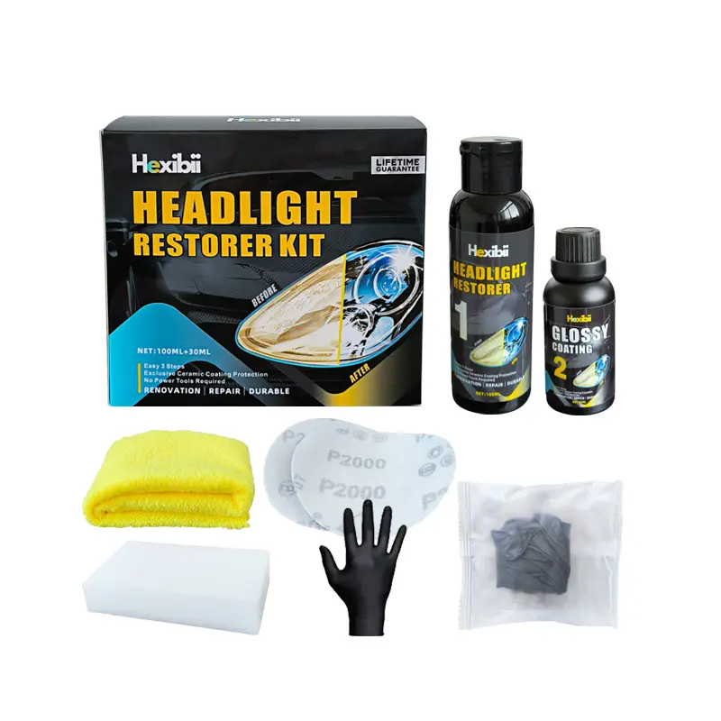 Headlight Restoration Kit, Upgrade Automotive Headlight Cleaner, Automotive Headlamp Restoration,Remove oxidation and yellowing Brings Headlights Back to Like New Condition, Enhanced Crystallization Coating Refurbisher, No Power Tools Required summerwins,
