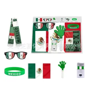 2026 Canada-US-Mexico World Cup Football Fan Cheerleading Set - Flag, Goggles, Clapping Hands, Face Paint, Support Props