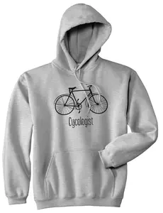 Cycologist Funny Psychology Biking Cyclist Pun Biker Doctor Unisex Hoodie Unisex Vintage Fashion Hoodies Funny Fitness Pullover Novelty Sweatshirt Light Grey