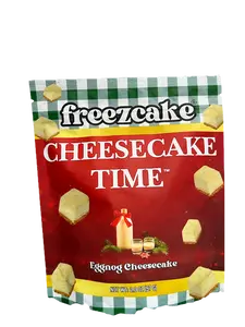 Freezcake Ambient Freeze-dried Cheesecake - Eggnog Flavor, 60g Festive Snack Cake, Portable Bagged Treat, Quick Dessert Option for Picnics, Rehydratable, 12-Month Cupboard Shelf Life, Easy to Enjoy