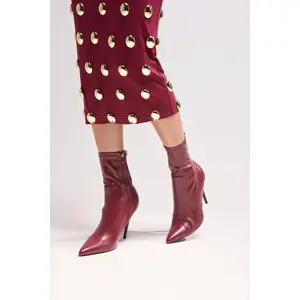 AZALEA WANG KATHII BURGUNDY BOOTIE