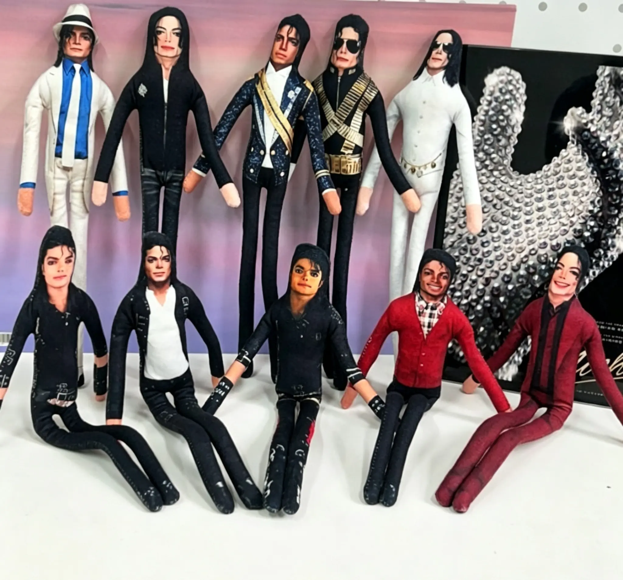 Michael Jackson Cosplay Prop Plush Doll - Soft Huggable Human-Shape Articulated Figure, Room Decor, Abstract Display Toy Gift for Classic Toy Collectors