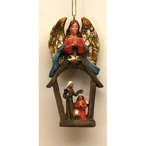 212 MAIN Resin Angel Nativity Ornament - 40.5in Large Angel Figure, Religious Themed Hanging Decoration for Home Festive Use