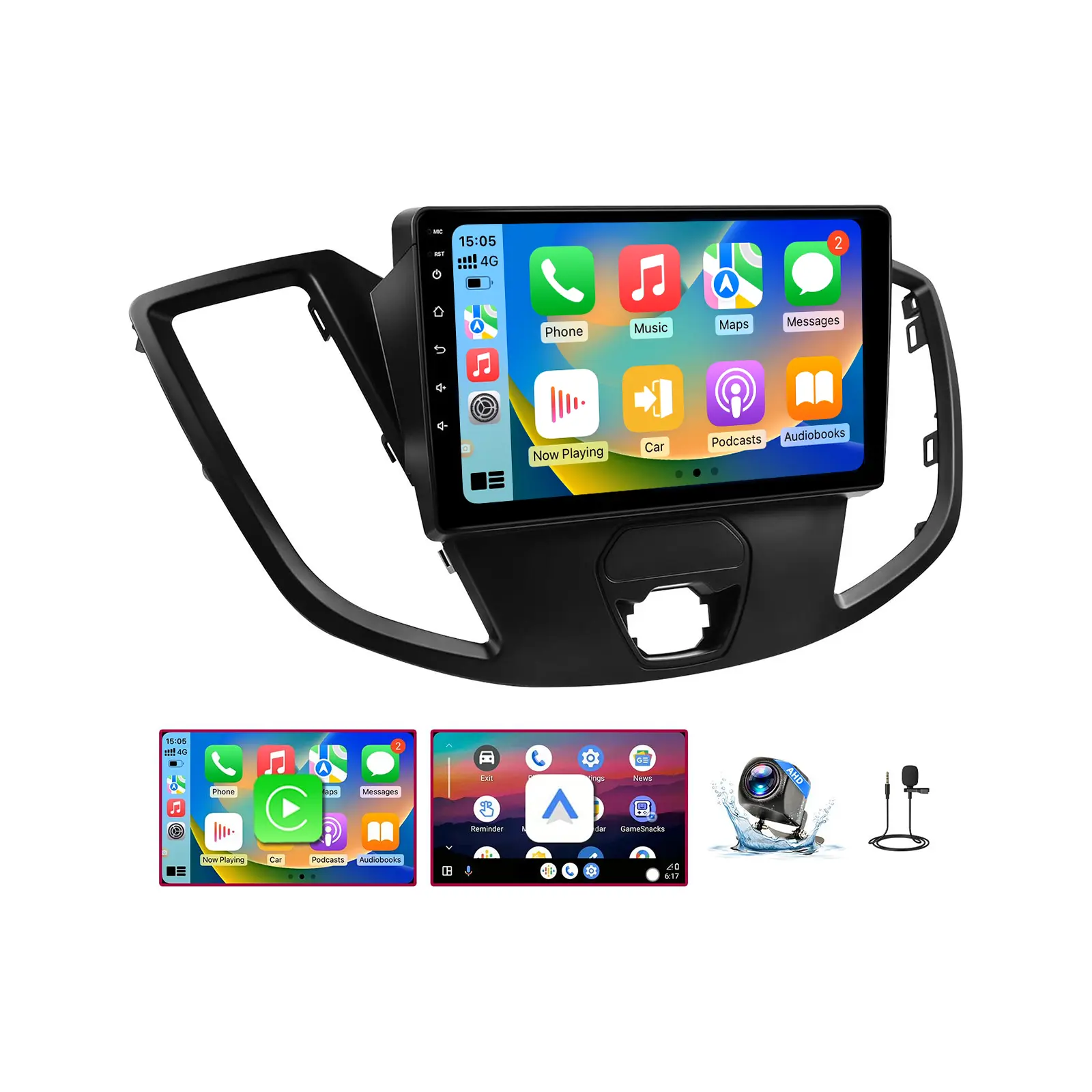 9-Inch Android 13 Car Stereo for Ford Transit 2015-2018, Wireless CarPlay, Android Auto, Touchscreen GPS Navigation, Backup Camera, Car Media Player, Head Unit, Monitor Screen with Voice Control Calls
