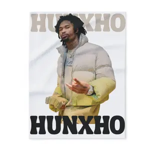 HUNXHO Fleece Blanket, Embroidered Arctic Throw for Cozy Nights, Soft and Warm Snuggle Gift, Bedding Decor, Home Accent, Winter Holiday