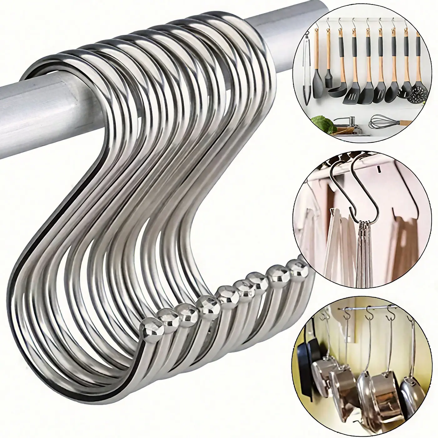 Durable Metal S-Shaped Hooks, Ideal for Organizing Clothing & Essentials, Perfect for Home Use, Stylish Design, Purse Hooks, Bag Hook, Bag Hanger, Carry Purse Hook