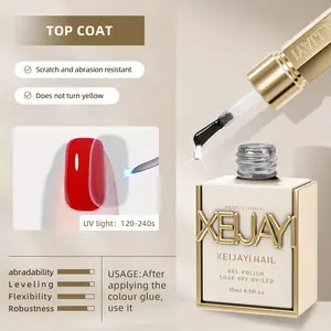 Nail Art Functional Gel — No Wipe Gel Top Coat Base Coat Hardening Nail Gel Ultra-Bright Glossy Long-Lasting Soak-Off LED Gel for Salon Women DIY