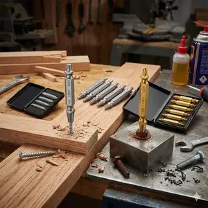 Professional Screw Extractor Kit: Damaged Bolt Drill Bit Set, Stripped Screw Remover, Anti-Slip Tap Extractor, Multi-Size Bits, Replaceable Screwdriver Bits, for Quick Repairs, Ideal for Metal & Wood Fixes, Automotive Maintenance
