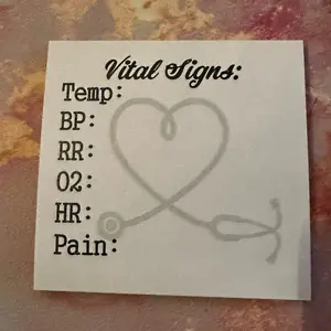 **Misprint** Vital Signs Sticky Notes for Nurses & Nursing Assistants w/ Pain
