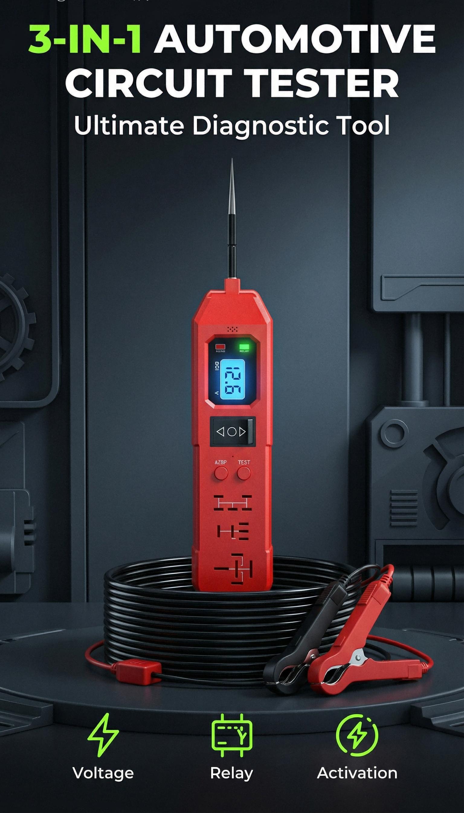 3 in 1 Power Circuit Probe Tester,3.5-36V DC Circuit Tester Automotive,Test Light,relay tester , Fuse & Voltage Tester,Automotive Short Circuit Breake Finder Electrical Tools 3 in 1 Power Circuit Probe Tester,3.5-36V DC Circuit Tester Automotive,Test Light,relay tester , Fuse & Voltage Tester,Automotive Short Circuit Breake Finder Electrical Tools