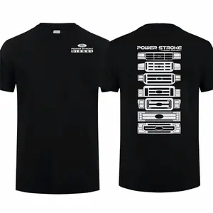180g[100%cotton]Power Stroke Evolution 2-Sided T-Shirt Car Parts Shirt Car Enthusiast Shirt Men Cotton Tee
