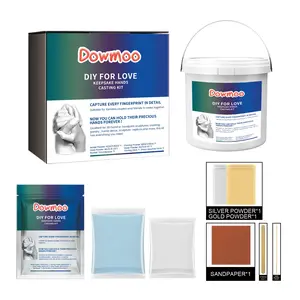 2PCS DOWMOO Diy For Love Keepsake Hands Casting Kit, Homemade Holiday Gift Hand-Seal Clay Plaster Commemorative Crafts 1354567