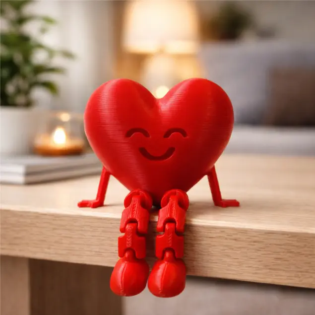 Happy Heart Articulate Buddy Valentine’s Day Decor, Cute Love Desk Gift