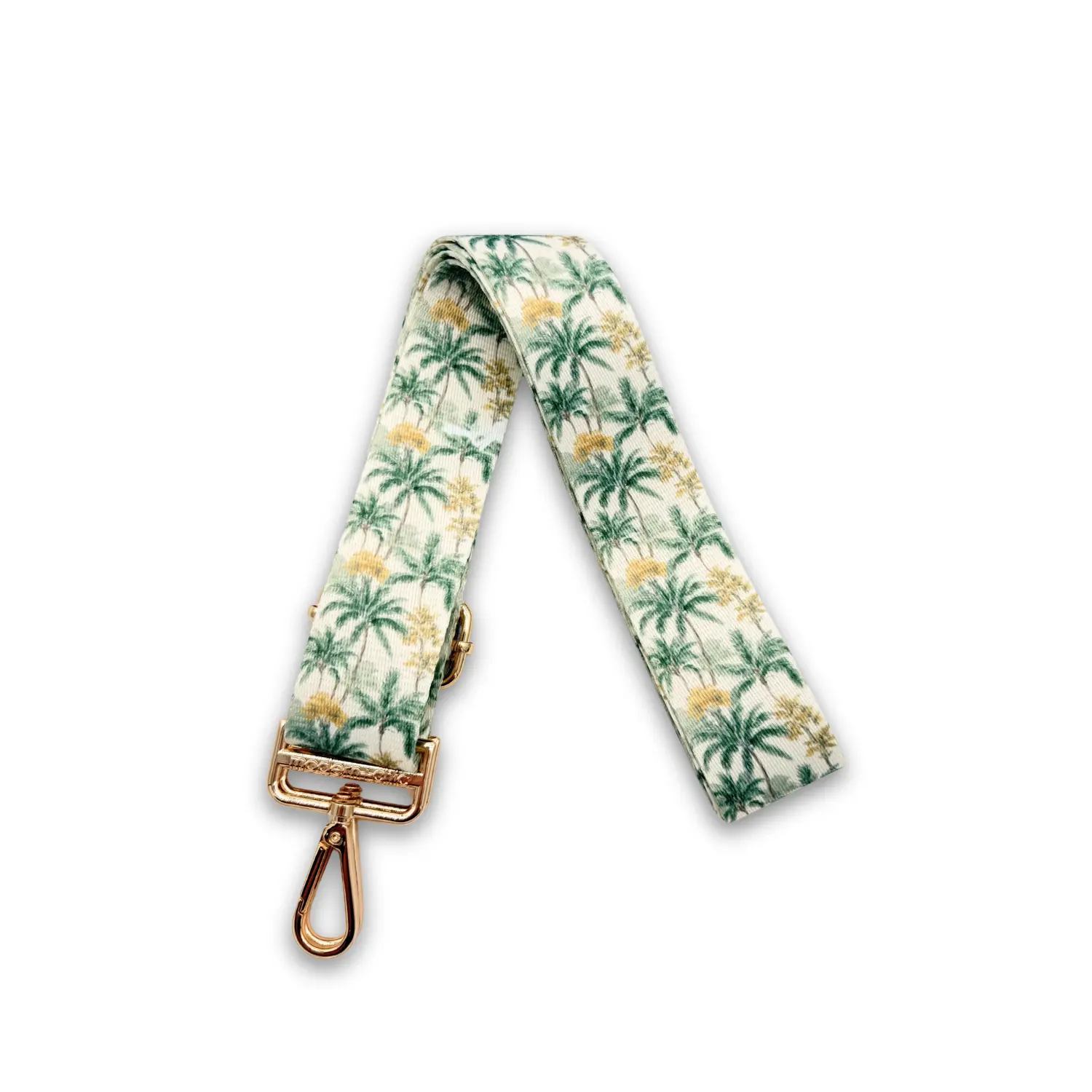 Adjustable Tropical Paradise Bag Strap, Vibrant Watercolor Art Palm Grove Design, Metallic Purse Strap Accessory for Luggage & Bags