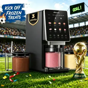 <Kick Off Frozen Treats> 10-Program Electric Ice Cream Maker - 3 Pints Large Capacity - Perfect for High Protein, Keto & Vegan Desserts - Smooth Texture summerwins