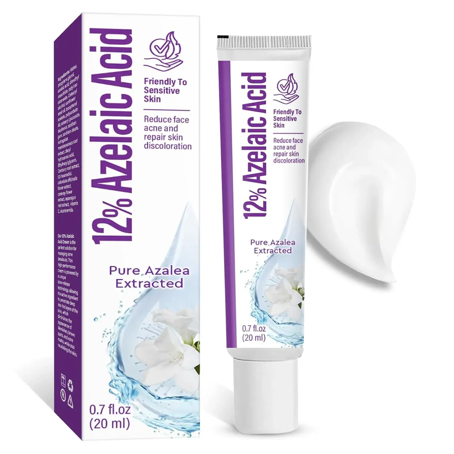 Azelaic Acid Cream, Azelaic Acid 12% Facial Serum,Skin Hyaluronic Acid and Niacinamide, Redness Relief