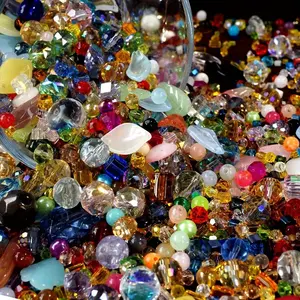 100g mixed random more glass mixed loose beads bulk mixed batch craft jewelry DIY production