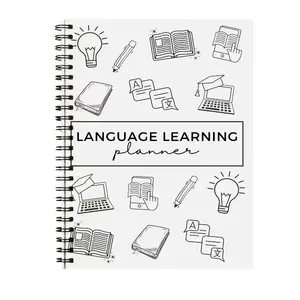 Portable Coil Notebook for Language Learners, Systematic Planning and Recording, Essential Tool for Language Learning Process