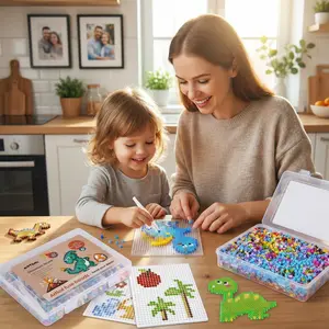 Beadora 5.0mm Dinosaur Puzzle Set for Kids, DIY Jigsaw Craft Kit, Beginner Friendly Educational Toy, Hands-On Learning Activity, Birthday Gift for Children