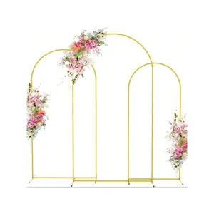 TAIMASI 3 Set Metal Arch Backdrop Stand, Golden Wedding Arch Stand Set Of 3(7.2Ft+6.6Ft +6Ft),  Stable Wedding Arch Frame For Wedding Birthday Party Shower Ceremony Graduation Decoration Helloween Christmas  | Durable Metal Stand, Wedding D