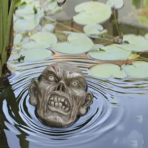 Floating Skull Head Ornament, Fun Garden Pond Decor, Resin Craft, Quirky Lawn Decoration, Unique Outdoor Accent Piece, Easy Placement