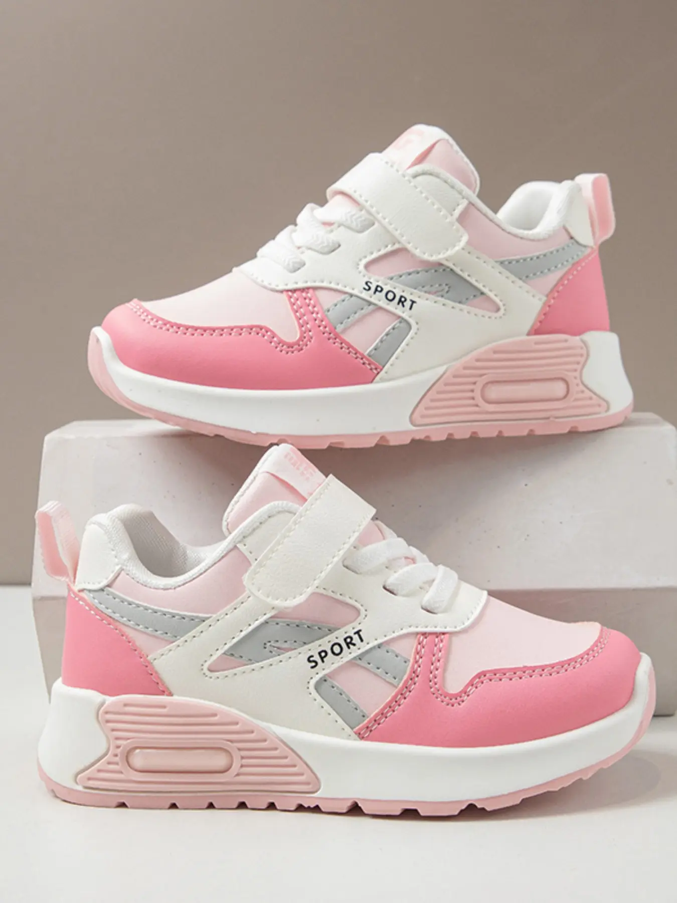 2026 New Trendy Girl Dad Shoes, Breathable Mesh Velcro Closure, Dual Laces Design, Thick Anti-Slip Soft Sole, Casual Sport Sneakers, Nonslip Trainers, Low Ankle Trainers, Thick Soled Trainers