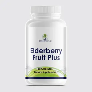 ClinicalRoots.ai ElderBerry Fruit Plus - 60 Capsules, European Elderberry Extract, Antioxidant Support for Immune System, Respiratory & Heart Health