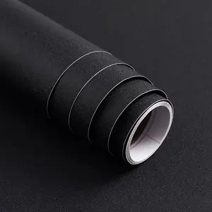 15.7" x 118" Peel and Stick Wallpaper Matte Black Contact Paper for New Environmentally Friendly Materials Thickening Waterproof Upgrade Black Wallpaper for Countertops Bathroom Kitchen Cabinet