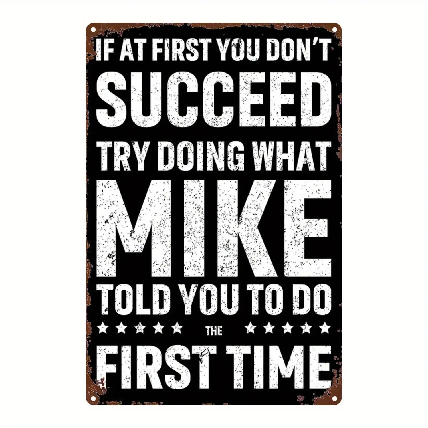 Humor 2D Flat Square Metal Sign - Mike's Advice, 1pc 8x12in (20x30cm) Pre-Drilled Iron Wall Art, Easy Install for House, Office Decor, Ideal for Animal Lovers, Home Supplies Wall Decor