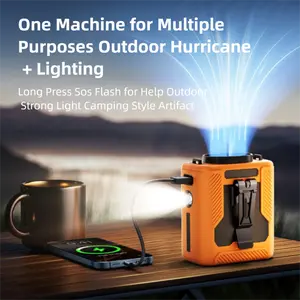 HOOYS Personal Waist Portable Rechargeable Fan, 6000mAh Battery Power bank, 5 Speeds 5300RPM Airflow, LED Light, Wearable Belt Fan for Outdoor, Jobsite, Farms, Traveling, Fishing