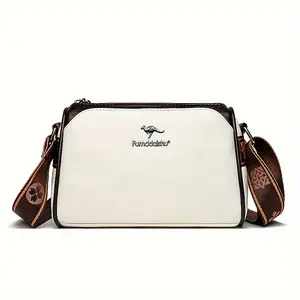 Vintage Women's Crossbody Bag with Adjustable Wide Strap - Large Capacity Shoulder Purse, Zipper Closure for Everyday Use