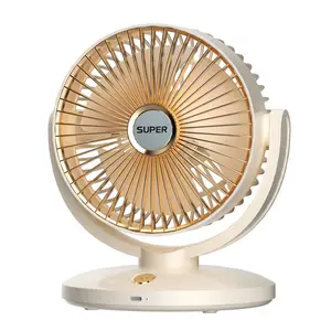 USB Rechargeable Desktop Fan, 5 Speed Adjustable Rotating Table Fan, High Speed Silent Mini Portable Cooling Fan for Summer Travel Outdoor Fan