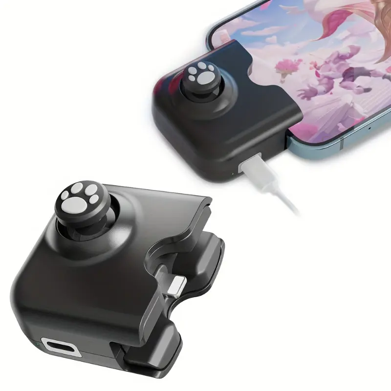 Black Mobile Game Controller Joystick For IPhone (iOS 13.4 Or Later, For IOS Mobile Games), Gaming Gamepad Compatible With PUBGG Mobile, Mobile (CODM), Wild Rift, Genshin Impact