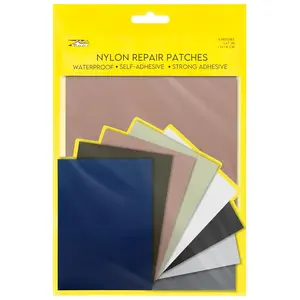 Nylon Self-Adhesive Repair Patches 8 Pack  Durable 5x7 Inch Fabric Patches for Jackets Tents Backpacks Sleeping Bags Clothing 8  Colors No Ironing Easy Fix