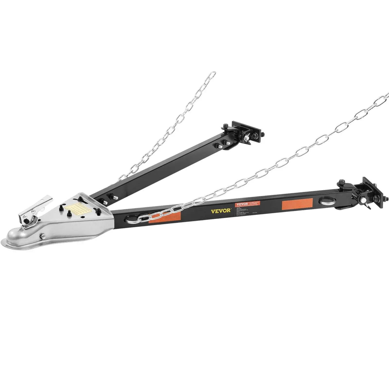 【Summerfinds】VEVOR Tow Bar, 5500 lbs Towing Capacity with Chains, Powder-Coating Alloy Steel Bumper-Mounted Universal Towing Bar, Coupler Fits 2-Inch Ball Hitch, 39.4-Inch Opening Width, for RV Car Trailer Truck