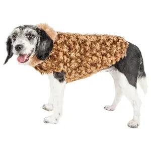 Pet Life Luxe 'Furpaw' Shaggy Elegant Designer Dog Coat Jacket