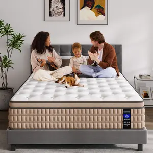 BedStory 14'' Queen King Mattress - Hotel-Collection Hybrid Mattress with Gel Memory Foam & Pocket Springs, Comfortable Modern Bed Furniture Springtok Sleep Quality