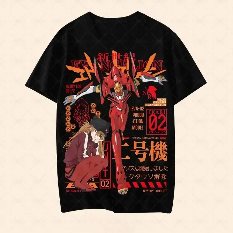 valentine shirts EVA Anime Neon Genesis Evangelion Asuka T-shirt Quick drying short sleeved Mari Makinami Boys and Girls Fashion Loose Top