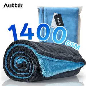 AUTTIK 48x24“ Car Drying Towel, 1400GSM Microfiber Drying Beast - Dual-Sided Twisted Loop Weave, Ultra Absorbent & Scratch-Free, Detailing Towel for Cars and Boats