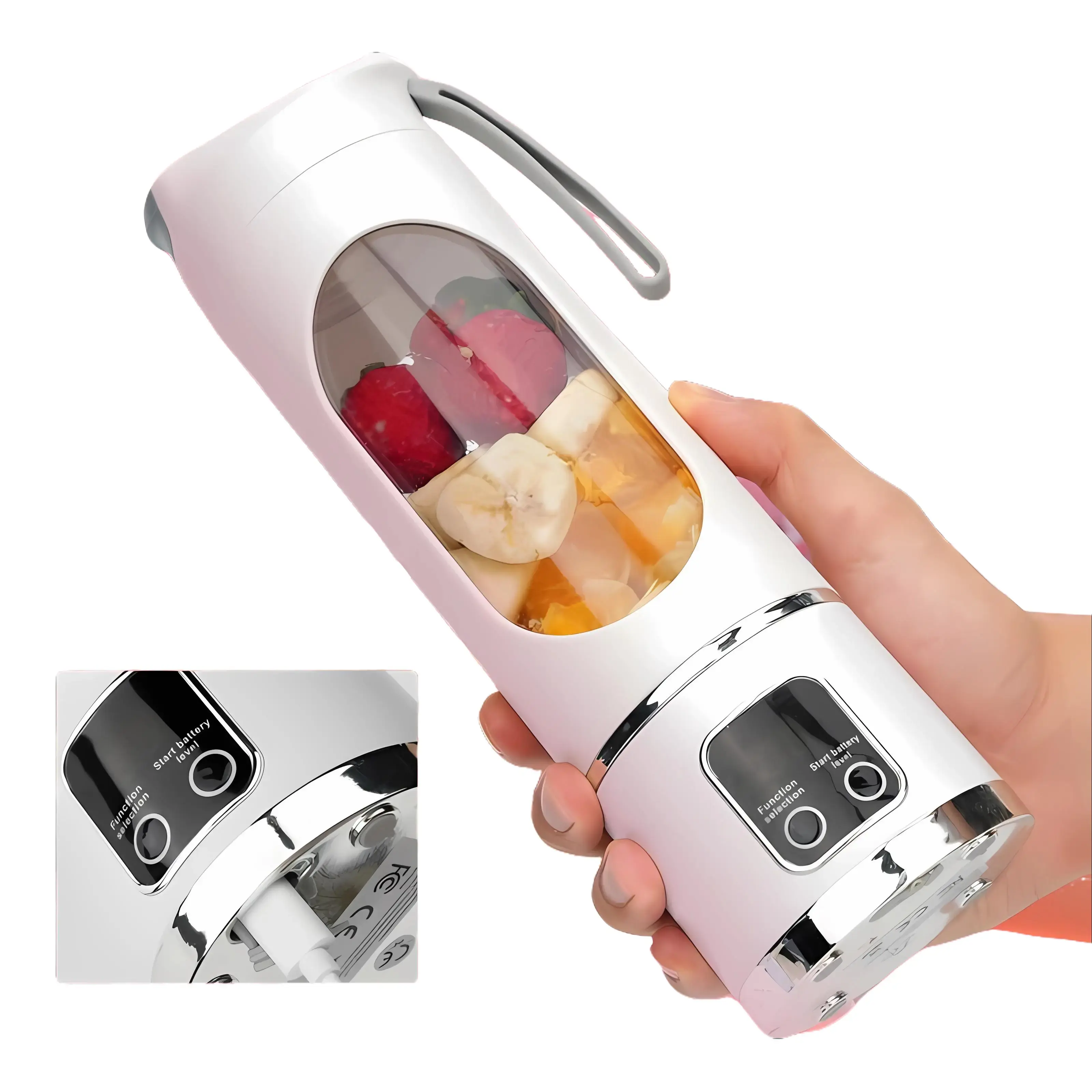 Digital portable blender with smart LED display, USB rechargeable leakproof smoothie blender for fresh juice, protein shakes, baby food, and liquid diets, compact travel juicer cup