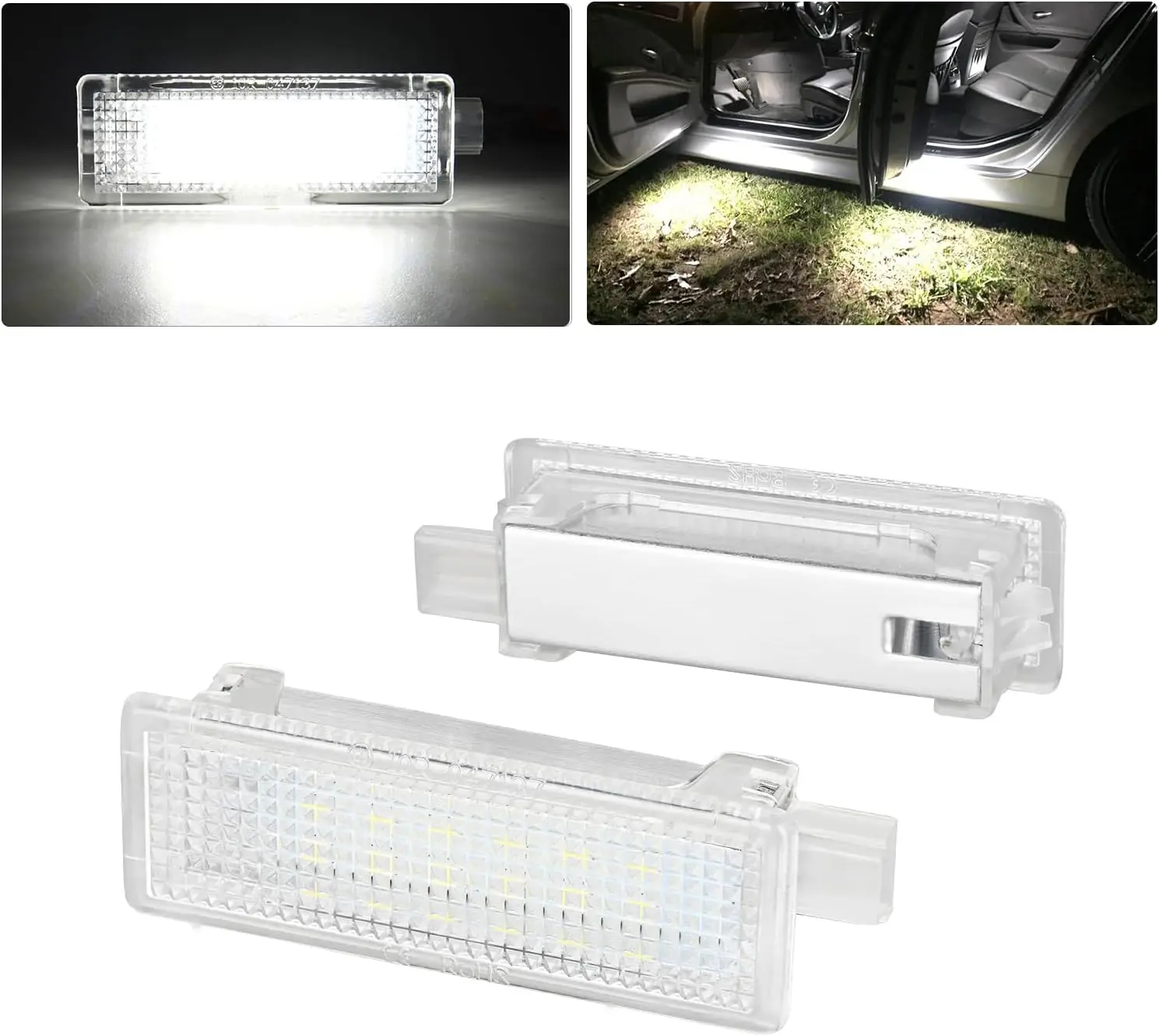 Nilight 2PCS LED Interior Door Panel Light Courtesy Working Lights White Beam Plug and Play Compatible with BMW 1 3 5 6 7 Series Z4 X3 X5 X6 E82 E88 E90 F03 E60 F10 E65 E66, Led Car Lights, Auto Parts Accessories