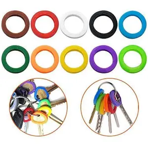 40 Pack  Key Cap Tags,Plastic Key Identifier Rings,Key ID Rings,4 Pcs Each Color,10 Colors in Total
